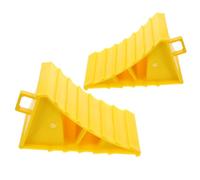 VALICLUD Lot de 2 Butées de Roue Triangulaires Portables en Bois Robuste 15,5 X 10 X 10 Cm, Cales de Roue Antidérapantes pour Voiture, Camion et Remorque, Accessoire de Sécurité pour