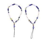 VALICLUD Lot de 2 Chaînes pour Téléphone Portable en Pâte Polymère, Style Bohème Perles Décoratives et Lettres Love, Accessoire DIY Anti-perte, pour Personnaliser et Sécuriser Votre