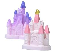 VALICLUD Lot de 2 Châteaux Miniatures Féeriques en Plastique Décorations de Jardin et Paysage Accessoires Miniatures pour Décoration Extérieure pour Maison et Terrasse Ornement Écologique