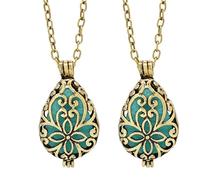 VALICLUD Lot de 2 colliers d'aromathérapie avec pendentif d'huile parfumée - Bijoux vintage pour femme - Cadeau de Noël et d'anniversaire