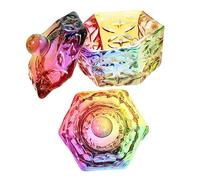 VALICLUD Lot De 2 Coupelles à Ongles En Verre Cristal 2pcs Avec Couvercle Pour Manucure Professionnelle Et Débutants, Bol Monomère Plat à Ongles Acrylique Pour Nail Art, Usage Salon Et Domicile