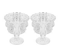 VALICLUD Lot de 2 Coupes à Glace en Verre Transparent Décor en Relief Bols à Dessert Résistants à la Chaleur pour Sundaes Trifles et Fruits Frais Usage Quotidien et Fêtes