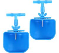 VALICLUD Lot de 2 Distributeurs d'eau Automatiques pour Lapins Bol en Plastique Raccord Triple et Purge Récipient d'eau Stable et Pratique pour Reproduction et Élevage de Petits Animaux