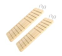 VALICLUD Lot de 2 Échelles en Bois Naturel pour Hamster, D’Escalade Résistant aux Morsures, Surface Lisse sans Bavure, Jeu D’échelle pour Cage et Environnement Interactif des Petits