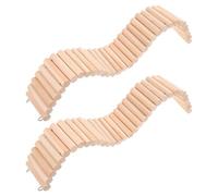 VALICLUD Lot de 2 Échelles en Bois pour Hamster et Chinchilla D’Escalade Sécurisé 6X40 CM Rampe Naturelle pour Petits Animaux Jouets D’Enrichissement pour Cage Accessoires pour Cobayes
