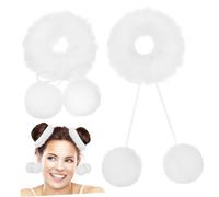 VALICLUD Lot De 2 Élastiques À Cheveux En Peluche Avec Pompons Pour Queue De Cheval Duveteux Pour Femmes Filles Et Adolescentes