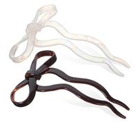 VALICLUD Lot De 2 Épingles à Chignon En Acétate De Nœud 2 Pièces Couleur Mermaid Et Marron Accessoires Pour Cheveux Élégants Pour Types De Cheveux Pour Chignons Et Variées