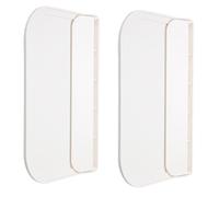 VALICLUD Lot de 2 Étagères Murales Pliables en Plastique Blanc Petites Étagères Flottantes sans Perçage pour Salle de Bain la Cuisine et Chambre Rangement Compact sans Vis Finition