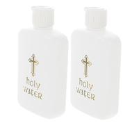 VALICLUD Lot de 2 Flacons d'eau Bénite en Plastique 100 ML, Mini Bouteilles Rechargeables pour Huiles Essentielles et Aromathérapie, Flacons de Prière Compacts pour Cérémonies Religieuses