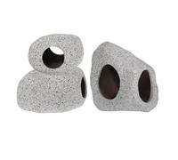 VALICLUD Lot de 2 Grottes Décoratives en Grès pour Aquarium Cachette Sécurisée pour Crevettes et Cichlidés Habitat Naturel et Facile à Nettoyer Décoration sous-Marine Réaliste et