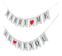 VALICLUD Lot de 2 Guirlandes Fanions pour Demande en Mariage Décoration Suspendue DIY en Papier Couleurs Joyeuses pour Fête Anniversaire et Voiture de Mariage