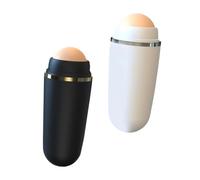 VALICLUD Lot de 2 Masseurs Nettoyants Visage en Pierre Volcanique Compacte, Rouleaux Absorbants D'huile en Noir Classique et Blanc Ivoire, Contrôle du Sébum pour Peau Mixte à Grasse, Soin