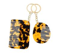VALICLUD Lot De 2 Mini-peignes Porte-clés En Acétate Accessoire De Coiffure Tendance À Imprimé Léopard Pour Femmes Brosse À Cheveux De Poche Portable