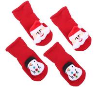 VALICLUD Lot de 2 Paires de Chaussettes Épaisses en Coton pour Bébé 0-1 an Chaussettes D’Hiver Chaudes de Noël Rouges Motifs Père Noël et Bonhomme de Neige Confortables et Adaptées aux