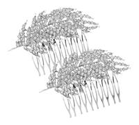 VALICLUD Lot de 2 Peignes à Cheveux Décoratifs en Alliage Argenté Ornés de Strass Accessoires pour Cheveux de Mariage Femme Peignes de Côté Élégants pour Coiffures de Mariée
