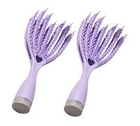 VALICLUD Lot de 2 Peignes Larges Incurvés à Cheveux Mouillés et Secs, Brosses Démêlantes de Massage pour Hommes, Femmes et Garçon et Filles, Violet, Miroir Intégré et Rangement Cheveux,