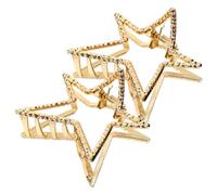 VALICLUD Lot de 2 Pinces à Cheveux Étoiles Métalliques Dorées Petites Barrettes pour Filles 8-12 Ans Accessoires Cheveux Kawaii pour Coiffures Demi-Attachées Quotidien et Fêtes