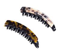 VALICLUD Lot de 2 Pinces à Cheveux Vintage en Acétate Léopard et Écaille de Tortue, Grandes Griffes pour Cheveux Volumineux, Accessoires Coiffure Féminins, Maintien Fort, Usage Quotidien