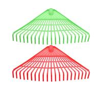 VALICLUD Lot de 2 Râteaux à Feuilles de Jardin 21 Dents en Polypropylène Rouge et Vert Outil Manuel pour Pelouse Ramassage Feuilles Mortes Nettoyage Extérieur et Solide