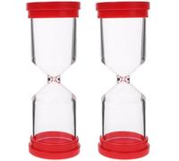 VALICLUD Lot de 2 Sabliers DIY Rechargeables 2 Couvercles Rouges Minuteur Multifonction pour Gestion du Temps Décoration Artisanale Personnalisable Bureau et Loisirs Créatifs Petit