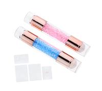 VALICLUD Lot De 2 Tampons à Ongles à Double Tête Petit Format, Matériau Transparent Lacté, Couleurs Bleu Et Rose, Pour Nail Art Salon Et Usage Maison, Outil De Manucure Diy