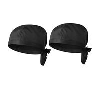 VALICLUD Lot De 2 Toques De Chef Noires En Tissu Peigné Pour Adultes Et Enfants Idéales Pour La Restauration