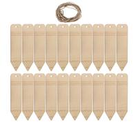 VALICLUD Lot de 20 Marque-pages en Bois Brut Soi-même, Non Peints, Trou Suspendre, Corde en Chanvre, pour Anniversaire ou Noël