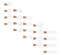 VALICLUD Lot de 20 Mini-Bouteilles en Verre Transparent avec Bouchon en Liège 5 Formes Variées Petites Fioles Hermétiques pour Potions DIY Décoration et Voyage