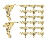 VALICLUD Lot de 20 Pieds de Meubles Dorés Petits en Alliage de Zinc, Coins Décoratifs Rétro pour Boîtes à Bijoux, Caisses en Bois et Valises, Accessoires Robustes pour Protection