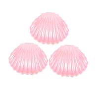 VALICLUD Lot de 3 Boîtes à Dragées de Coquillage, Petit Coffret à Bijoux en Plastique Nacré Rose, Boîte de Rangement Multifonction pour Mariage, Fête et Organisation D’accessoires