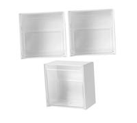 VALICLUD Lot de 3 Boîtes de Rangement Mural Salle de Bain Petites Tailles Couvercle pour Cotons-tiges et Rouges à Lèvres Usage Cosmétique Quotidien Couleur Blanche