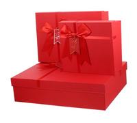 VALICLUD Lot De 3 Boîtes En Papier Pour Noël Décoratif Avec Nœud Boîtes D' Pour Maman Boîtes À Dragées Couvercles Boîtes Pour De