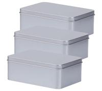 VALICLUD Lot de 3 Boîtes Rectangulaires en Fer-Blanc Grosse Taille Boîte de Rangement pour Bonbons et Bijoux Plate pour Mariage et Fête Solide et Pratique