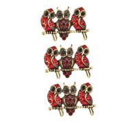 VALICLUD Lot De 3 Broches Hibou En Alliage Élégantes
