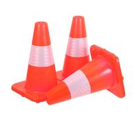 VALICLUD Lot de 3 Cônes de Signalisation en Plastique 30 Cm Orange avec Bandes Réfléchissantes, Cônes Sécurité pour Barrages Routiers, Protection Haute Visibilité pour Chantiers