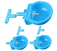VALICLUD Lot de 3 Distributeurs d'eau Automatiques Bleus pour Lapins Gamelles en Plastique Rondes Récipient d'eau pour Animaux de Compagnie Facile à Nettoyer pour Élevage et Cage