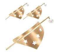 VALICLUD Lot de 3 Épingles à Cheveux Chignon en Alliage Doré, Design Géométrique Étoile Creuse, Surface Polie Lisse, Accessoires Vintage pour Coiffures Féminines Élégantes et Maintien Sûr