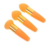 VALICLUD Lot de 3 Éponges à Maquillage pour Femmes Pinceaux Fond de Teint Doux et Solide Utilisables à Sec et Humide pour Maquillage Multi-usages Portable pour Maison et Salon Orange