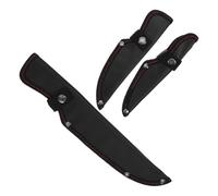 VALICLUD Lot de 3 Étuis Protège-lames en Tissu Oxford Noir avec Bouton-pression, Protections Intégrales des Lames, Tailles 16,3 Cm 17,7 Cm 27,5 Cm, Étuis Portables pour Couteaux Cuisine