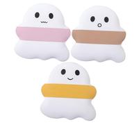 VALICLUD Lot de 3 Houppettes à Maquillage Fantôme Petite Taille Poudre Gonflée Sèche et Humide pour Femmes Usage Quotidien Voyage