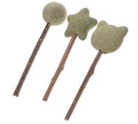 VALICLUD Lot de 3 Jouets à Mâcher pour Chat en Herbe à Chat Naturelle Bâtonnets de Soin Buccal Comestibles Sucettes de Cinq Étoiles Balle et Jeu Stimulant et Nettoyage Dentaire