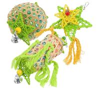 VALICLUD Lot de 3 Jouets à Mâcher pour Perroquets en Corde de Paille Filamentée Couleurs Attrayantes Fournitures pour Perroquets Jouets de Broyage pour L'Hygiène Dentaire des Oiseaux