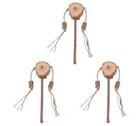VALICLUD Lot de 3 Jouets Interactifs pour Chat en Corde Forme Tambourin, Nettoyage des Dents Jeu Intérieur des Chatons