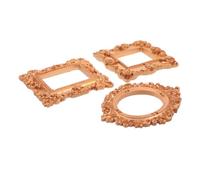 VALICLUD Lot de 3 Mini Cadres Photo Vintage Dorés en Résine Cadres pour Manucure Décoration Table et Photobooth Accessoires Créatifs pour Séances Photo et Maison de Poupée