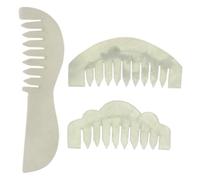VALICLUD Lot De 3 Peignes De Massage En Jade Naturel, Taille Variée, Pour Femmes, Soin Du Cuir Chevelu Et Drainage Des Méridiens