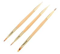 VALICLUD Lot de 3 Pinceaux pour Manucure Double Face Stylo de Précision pour Nail Art Outil de Modelage pour Ongles pour Décoration Détaillée et Création de Motifs Floraux
