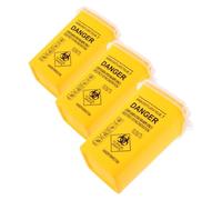 VALICLUD Lot de 3 Poubelles Jaunes pour Objets Tranchants avec Couvercle à Charnière Conteneurs à Déchets Médicaux Compacts et Sécurisés Boîtes de Collecte Portables pour Usage