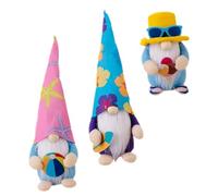 VALICLUD Lot de 3 Poupées Gnomes D'été Décoratives, Gnomes de Plage Surf, Ballon de Plage et Glace, Décoration Intérieure Côtière Légère et Colorée pour Maison, Bureau et Jardin,