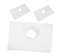 VALICLUD Lot de 3 Serviettes de Massage Ouverture Visage 80X50 CM Housses de Table de Massage en Tissu Blanc Draps de Lit pour Spa et Salon de Beauté Protection Lavable et Confortable