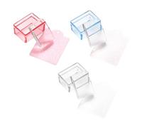 VALICLUD Lot De 3 Tampons à Ongles Transparents Rectangulaires, Taille Compacte, Matériaux Résistants, Pour Nail Art Diy, Usage Domestique Et Salons De Beauté, Couleurs Rose, Bleu Et Transparent